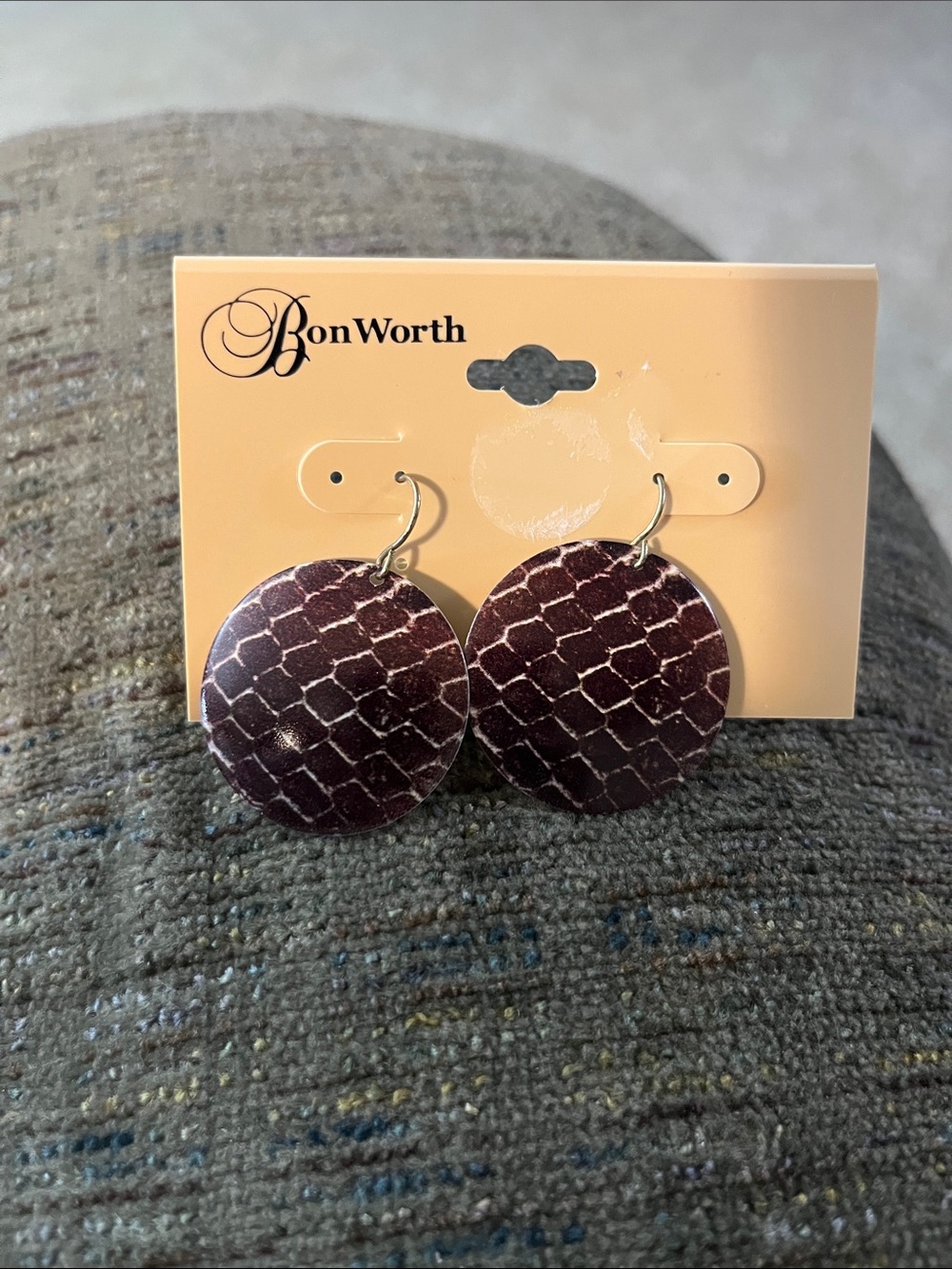 BonWorth Textured Round Drop Earrings